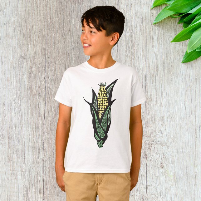 Corn on the Cob Rustic Farmhouse Vegetable T-Shirt (Von Creator hochgeladen)