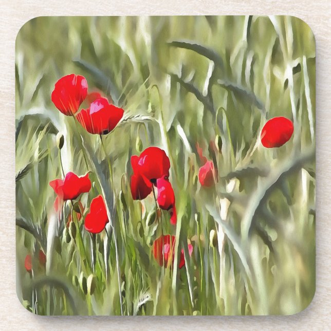 Corn Poppies Getränkeuntersetzer (Vorderseite)
