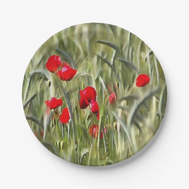 Corn Poppies Pappteller (Vorderseite)
