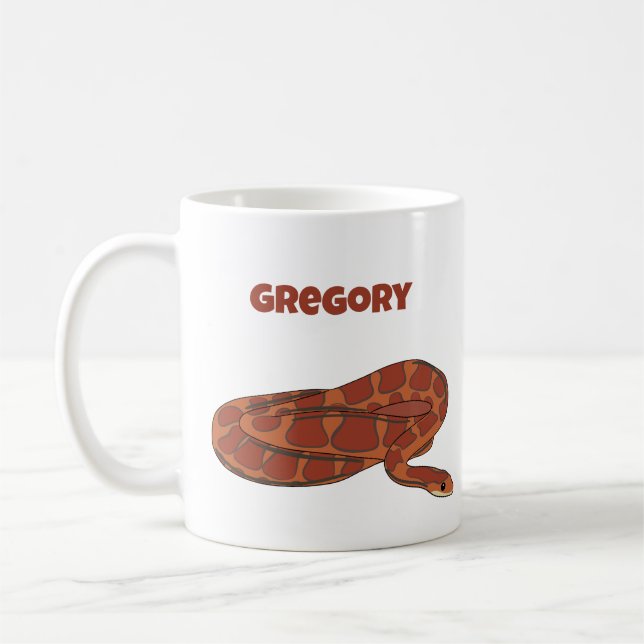 Corn Snake Orange Red Realistisch Personalisiert Kaffeetasse (Links)