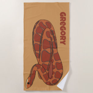 Corn Snake Orange Red Realistisch Personalisiert Strandtuch