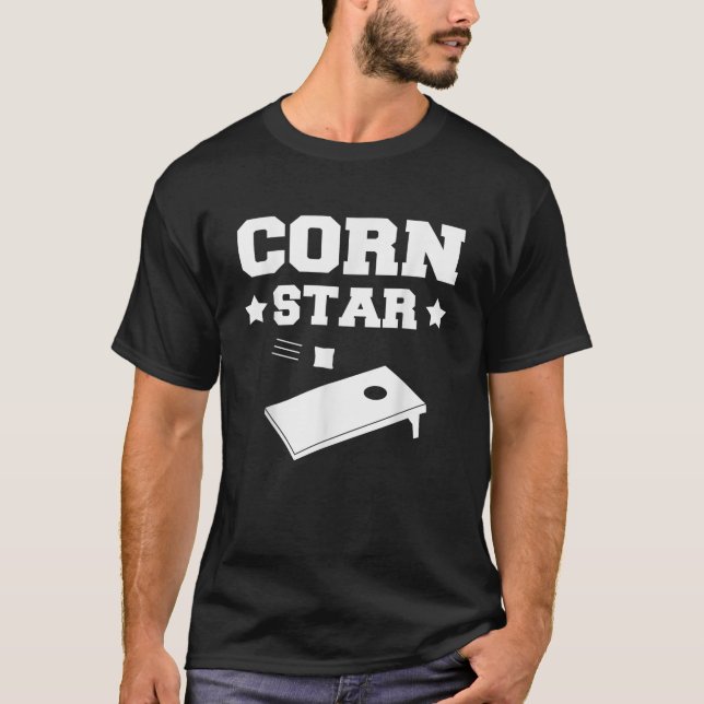 Corn Star Funny Cornhole  T-Shirt (Vorderseite)