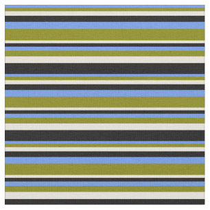 Cornblume Blau, Grün, Beige und Schwarz Stoff
