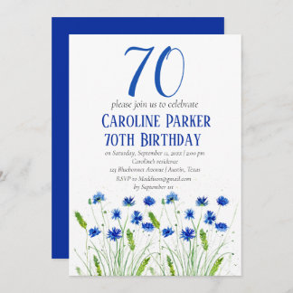 Cornblumen 70. Geburtstag Blaue Blüte Einladung