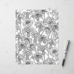 Cornblumen, Blume in Schwarz und Weiß