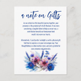 Cornblumen und Lavendel-Note über Geschenke Einsch Begleitkarte