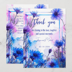 💍 Cornblumen und Lavender Elegance Dankeskarte