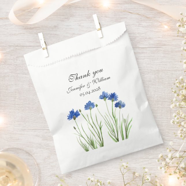 Cornblumen Wildblumen Blume Hochzeit Wasserfarbe Geschenktütchen (Ausgeschnitten)