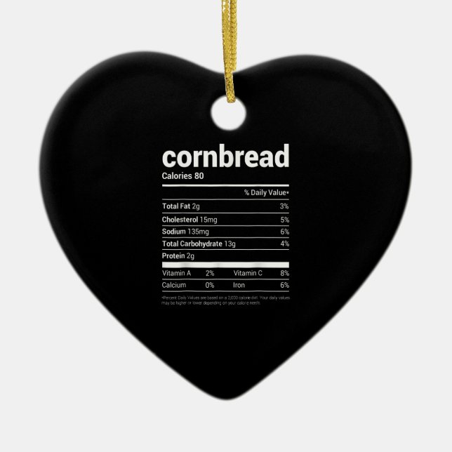 Cornbread Nutrition Fakten T-Shirt Familie Matchin Keramik Ornament (Vorne)