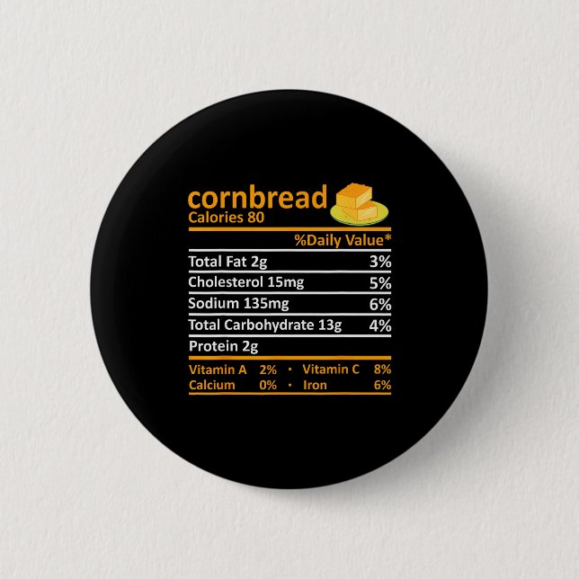 Cornbread Nutrition Food Thanksgiving Costume Chri Button (Vorderseite)
