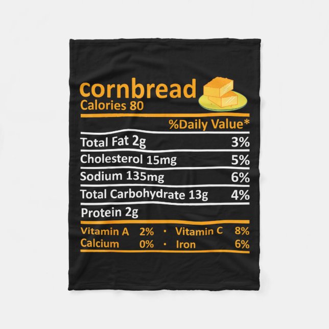 Cornbread Nutrition Food Thanksgiving Costume Chri Fleecedecke (Vorderseite)