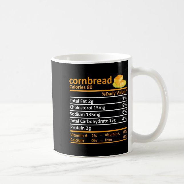 Cornbread Nutrition Food Thanksgiving Costume Chri Kaffeetasse (Rechts)