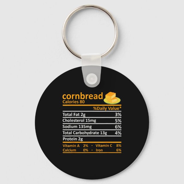Cornbread Nutrition Food Thanksgiving Costume Chri Schlüsselanhänger (Vorderseite)