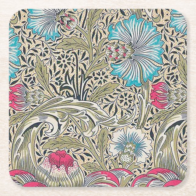 Corncockle, William Morris Rechteckiger Pappuntersetzer (Vorderseite)