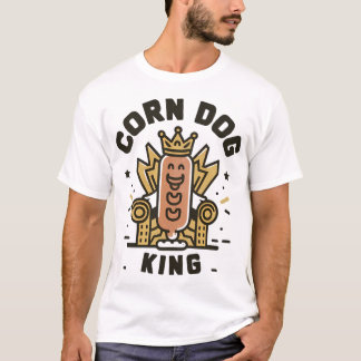 Corndog King Retro Style Design T-Shirt
