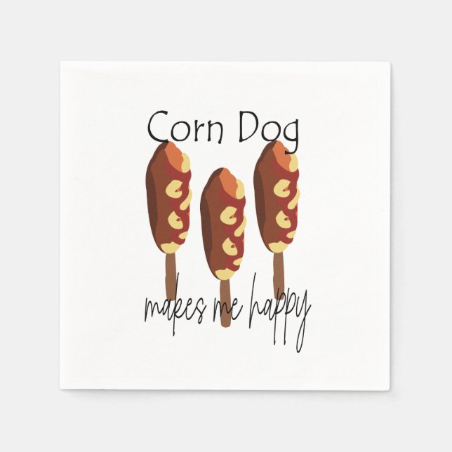 Corndog macht mich glücklich Party Serviette (Vorderseite)