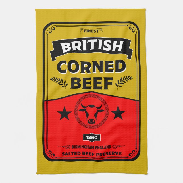 Corned Beef Küche Vintage Geschirrtuch (Vertikal)