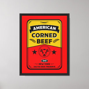 Corned Beef Küche Vintage Leinwanddruck