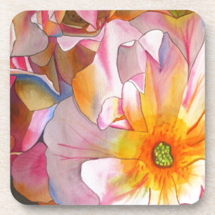 Cornelia pastellrosa Aquarellkunst Getränkeuntersetzer