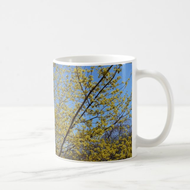 Cornelian Cherry Dogwood und Blue Sky Floral Tasse (Rechts)