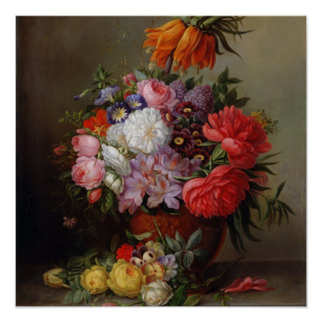 Cornelis Johannes van Hulsteijn Vase mit Blume Poster (Vorderseite)