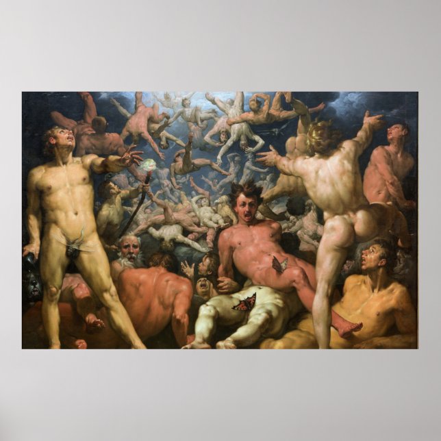 Cornelis van Haarlem - Der Fall des Titans Canv Poster (Vorne)