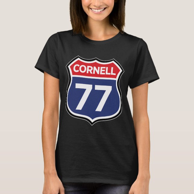 Cornell Route 77 Barton Hall Highway Dead Head Kon T-Shirt (Vorderseite)