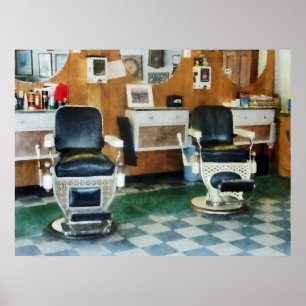 Corner Barber Two Chairs Poster