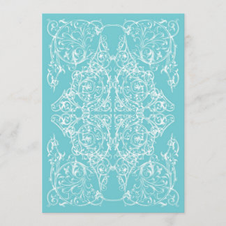 Corner Blüh Wedding Invitation Blue) Einladung