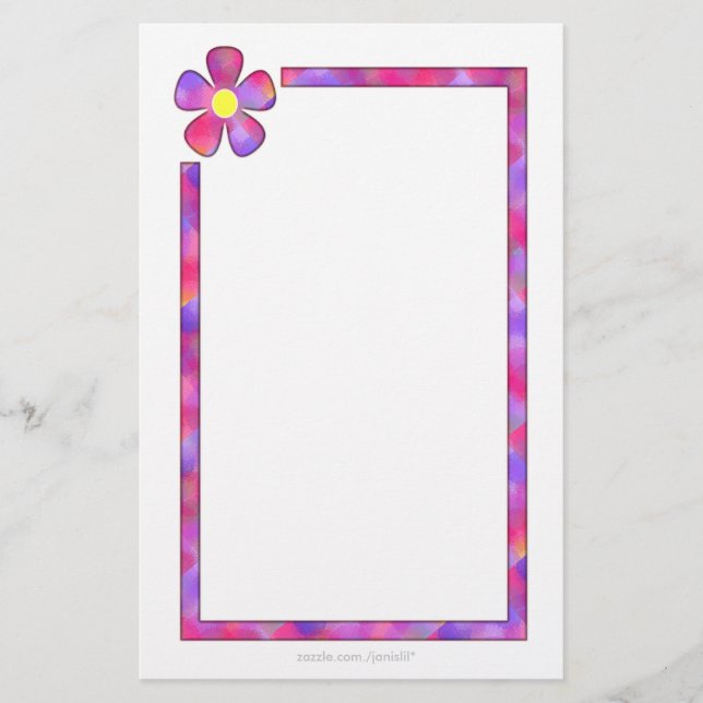 Corner Blume Stationery Briefpapier (Vorderseite)