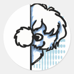 Corner Coton de Tulear Runder Aufkleber