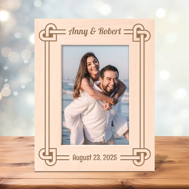 Corner Heart Shaped Knot Frame Wedding 12x18 Geätzte Rahmen (Von Creator hochgeladen)