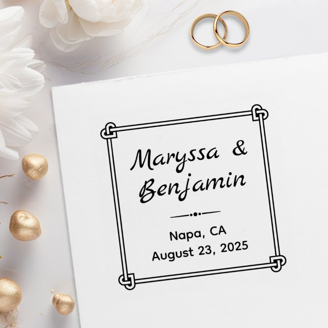 Corner Heart Shaped Knot Frame Wedding Gummistempel (Von Creator hochgeladen)