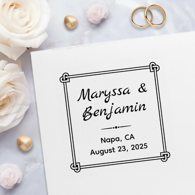 Corner Heart Shaped Knot Frame Wedding Permastempel (Von Creator hochgeladen)