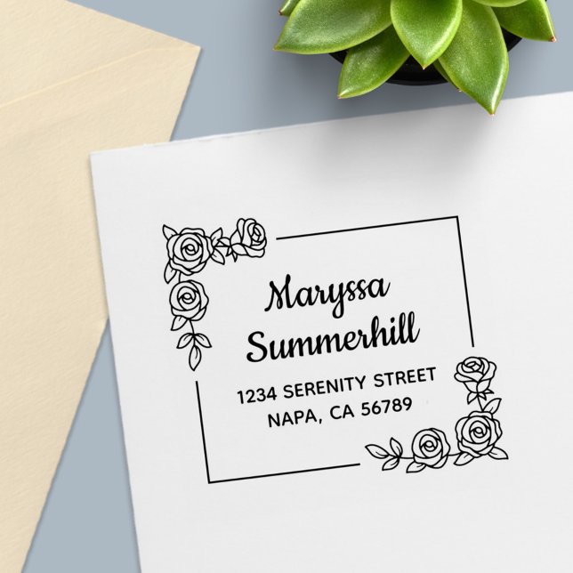 Corner Rose Blume Bouquet-Adresse Permastempel (Von Creator hochgeladen)