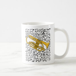 Cornet mit musikalischen Noten Cornetist Brass Mus Kaffeetasse