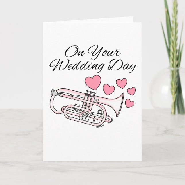 Cornet Wedding Card Cornetist Brass Musiker Dankeskarte (Vorderseite)
