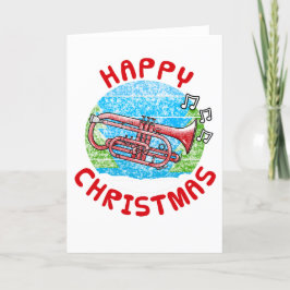 Cornet Weihnachtskarte Cornetist Brass Musiker Dankeskarte