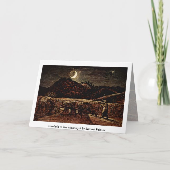 Cornfield im Mondlicht von Samuel Palmer Karte (Vorderseite)