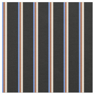 Cornfllower Blue, Sienna, Bisque & Black Colown Stoff