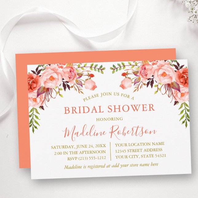 Cornfloral-Brautparty Gold Einladung (Customize to change text color, text style or color of back of card.)