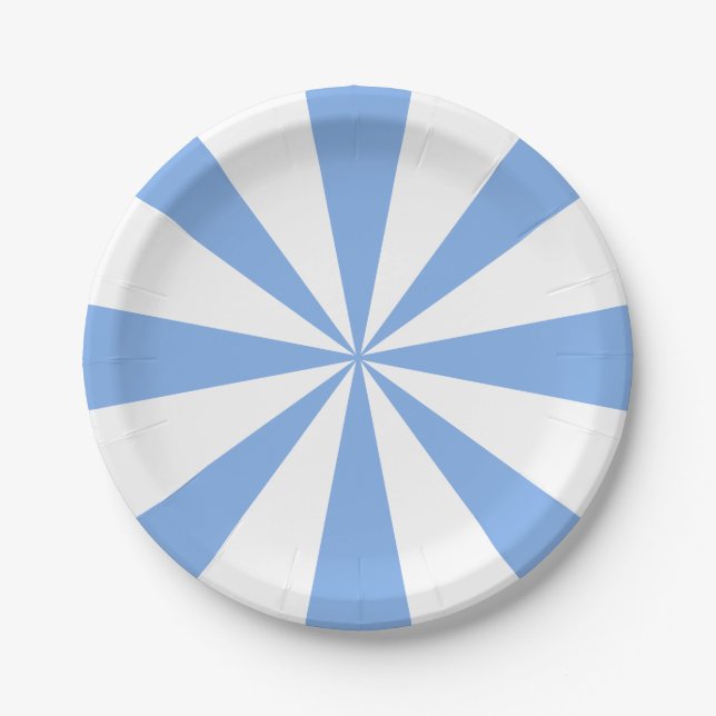 Cornflower Accent French Blue Geometric Party Pappteller (Vorderseite)