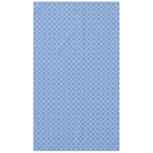 Cornflower blaues und weißes Quatrefoil Tischdecke