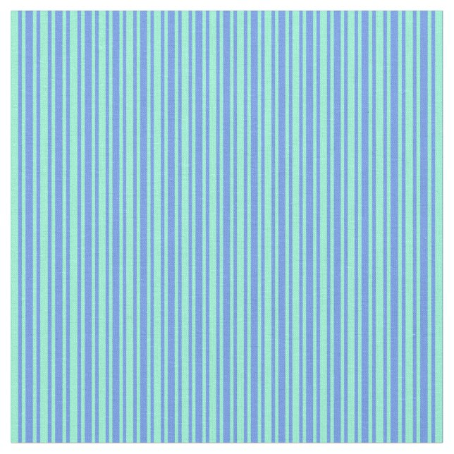 Cornflower Blue & Aquamarine Streifenmuster Stoff (Nahaufnahme)
