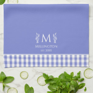 Cornflower Blue Gingham Personalisierter Individue Geschirrtuch