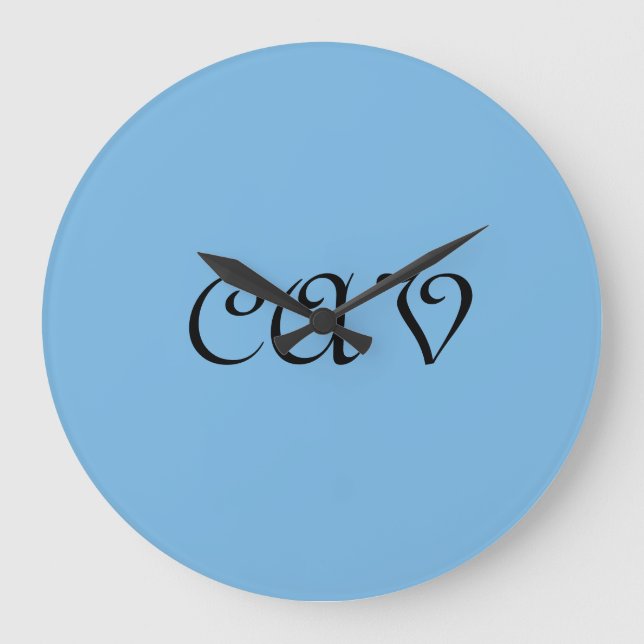 Cornflower Blue Große Wanduhr (Vorderseite)