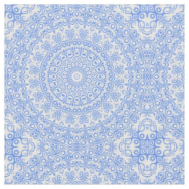 Cornflower Blue Mandala Muster Stoff (Nahaufnahme)