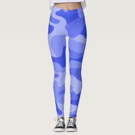 Cornflower Blue Monocolor Camouflage Leggings