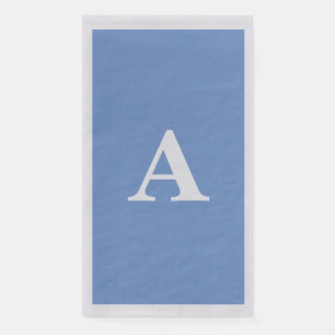 Cornflower Blue Monogram Initial White Individuell Serviette