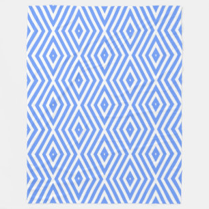 Cornflower Blue Moods Diamond Chevrons Fleecedecke